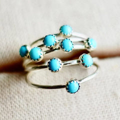 Turquoise Dots Stack Ring