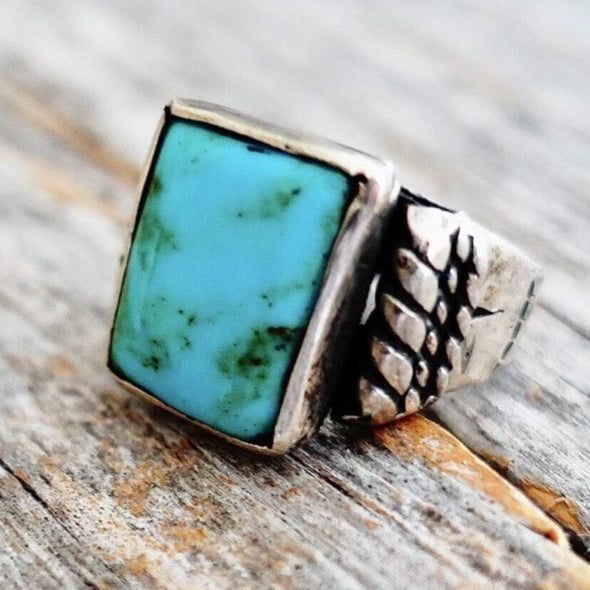 Vintage Turquoise Signet Ring Jewelry Black Diamond Vintage 