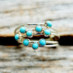 Kingman Turquoise Dots Stack Ring