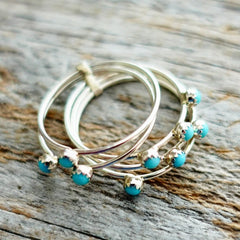 Kingman Turquoise Dots Stack Ring