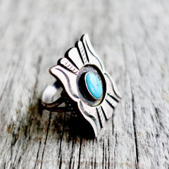Vintage Turquoise Shield Ring
