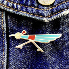 Vintage Turquoise Roadrunner Pin