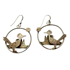 Vintage Roadrunner Earrings Sterling Silver