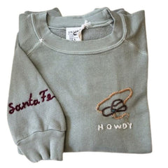 Howdy Santa Fe Chainstitch Sweatshirt in Sage Green