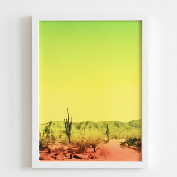 Framed Fluorescent Cactus Prints