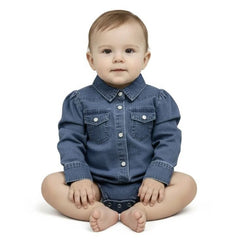 Denim Snap Button Baby One Piece
