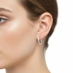 Sterling Silver & Turquoise Hoop Earrings