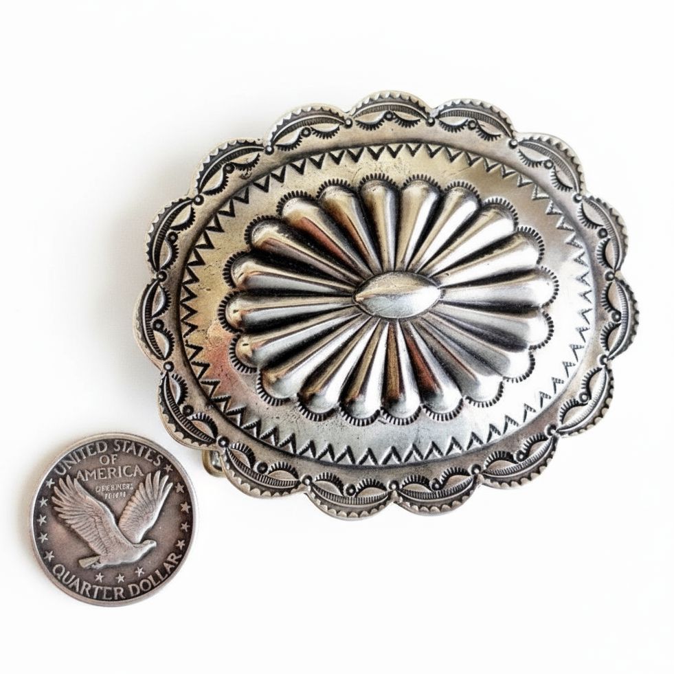 Concha Belt Buckle in Sterling Silver