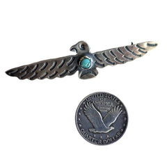 Vintage Turquoise Thunderbird Pin