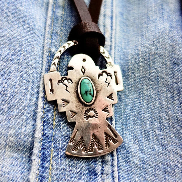 Thunderbird Pendant on Leather Cord
