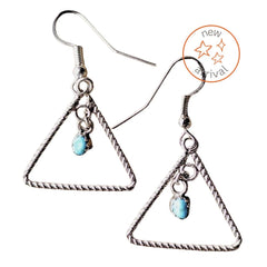 Wire Twist Turquoise Earrings