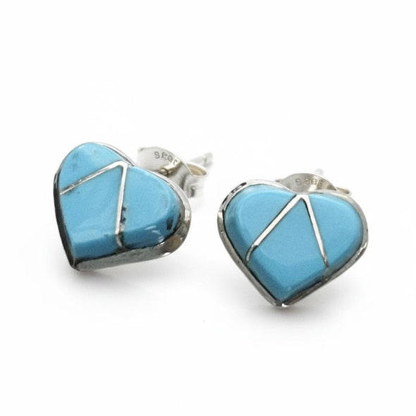 Turquoise Mosaic Heart Earrings