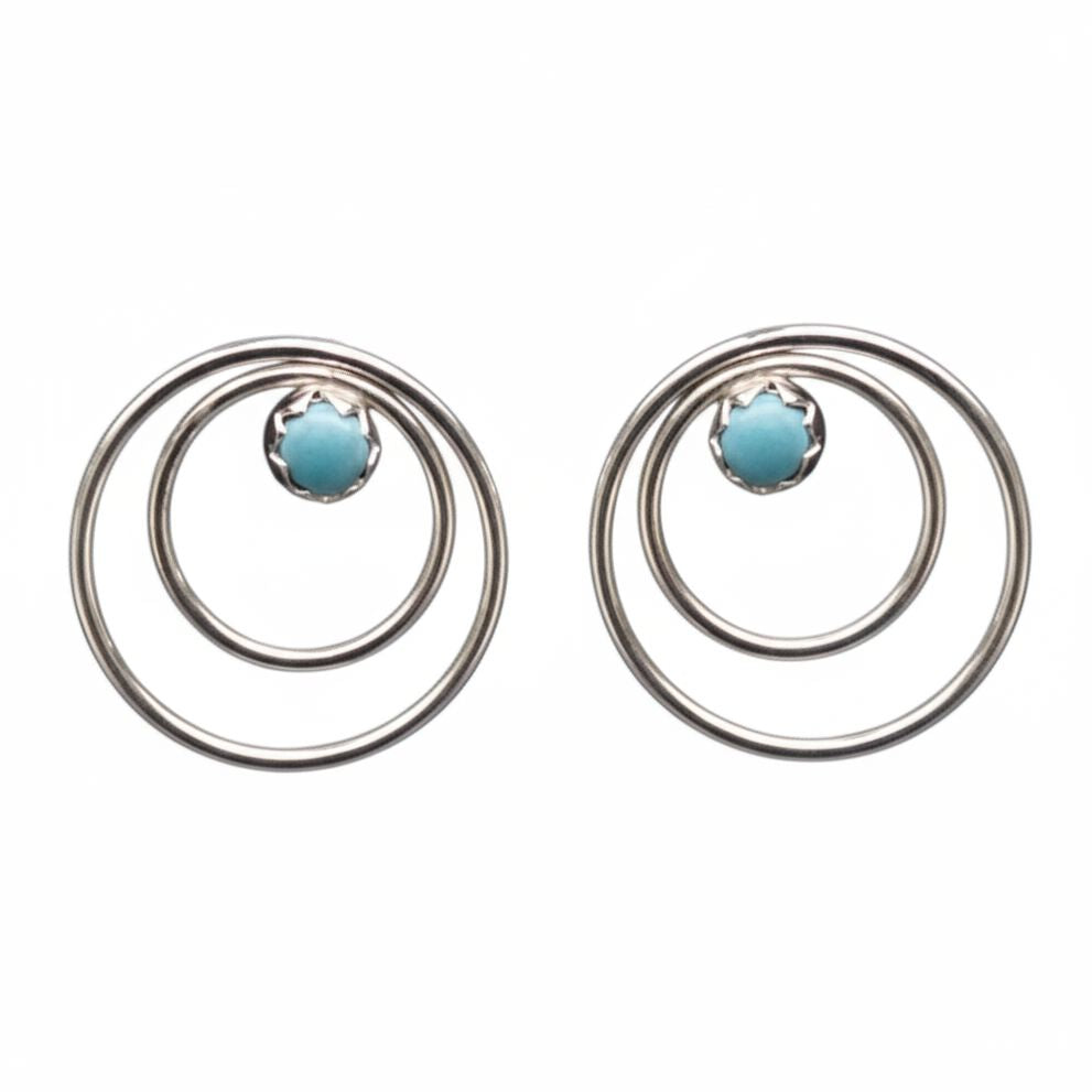 Turquoise Spiral Post Earrings