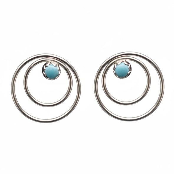 Turquoise Spiral Post Earrings