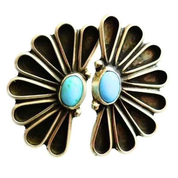 Turquoise Flower Earrings by Geraldine James