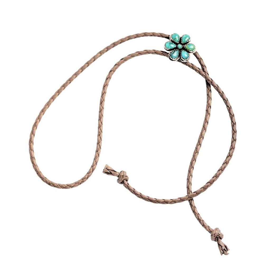 Turquoise Flower Bolo Tie