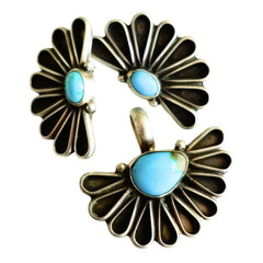 Turquoise Flower Earrings by Geraldine James