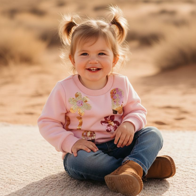 Western Sequin Kids Sweatshirt