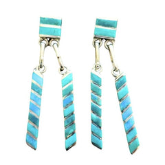 Turquoise Inlay Dangle Earrings