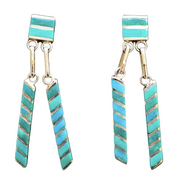 Turquoise Inlay Dangle Earrings
