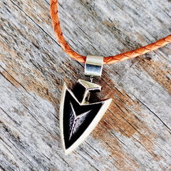 Sterling Arrowhead Pendant on Leather Cord