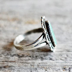 Vintage Green Turquoise Cocktail Ring