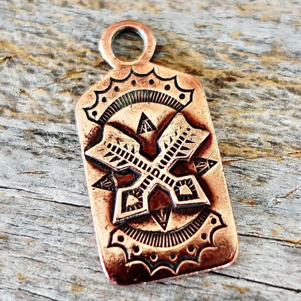 Bell Trading Post Copper Dog Tag Pendant