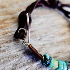 Taos Leather & Turquoise Cuff