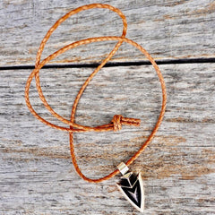 Sterling Arrowhead Pendant on Leather Cord