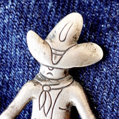 Sterling Cowboy Pin Bell Trading Post