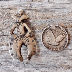 1940's Sterling Cowboy Pin Bell Trading Post
