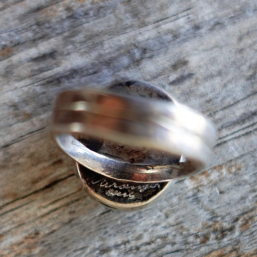 Bisbee Turquoise Ring Sterling Hallmark