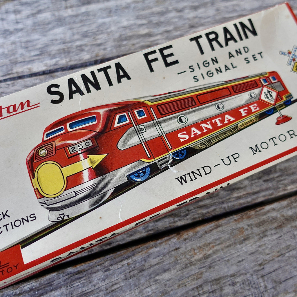 Wind-Up Santa Fe Train Set Vintage