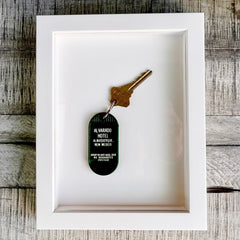 Alvarado Hotel Key Framed Art Black Diamond Originals 