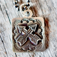 Crossed Arrows Sterling Silver Charm
