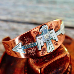 Copper & Sterling Thunderbird Cuff