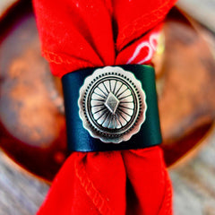 Black Leather Bandana Slide