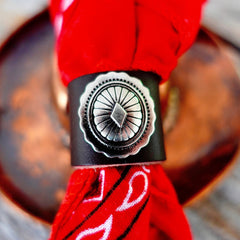 Brown Leather Bandana Slide