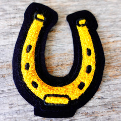 horseshoe chenille patch for good luck