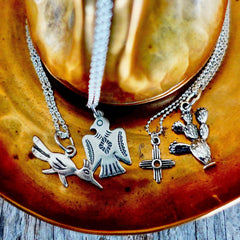 New Mexico Sterling Charm Necklaces