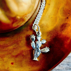 Prickly Pear Cactus Charm Necklace Jewelry Black Diamond Originals 