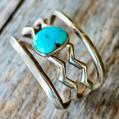 Kingman Turquoise Sandcast Cuff