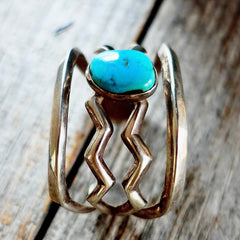 Kingman Turquoise Sandcast Cuff