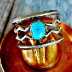 Kingman Turquoise Sandcast Cuff