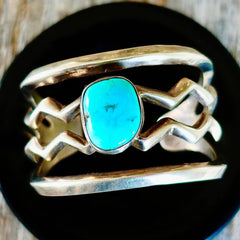 Kingman Turquoise Sandcast Cuff