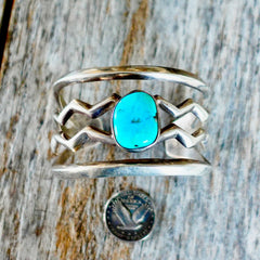 Kingman Turquoise Sandcast Cuff