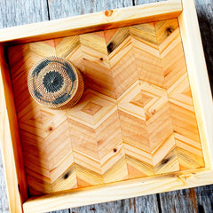 Zig Zag Wood Serving Tray