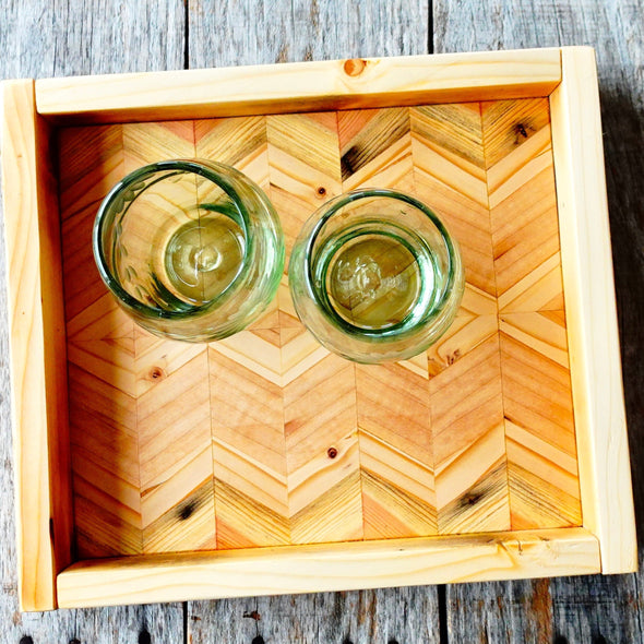 Zig Zag Wood Serving Tray