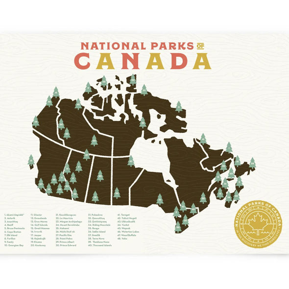 Canada National Parks Checklist Poster