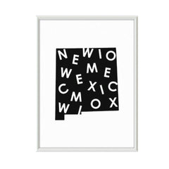 New Mexico State Graphic Print Art Black Diamond Originals 